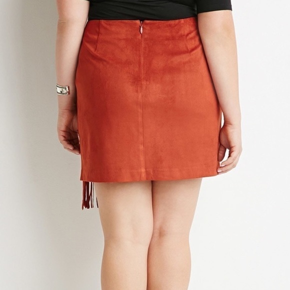 Forever 21 Burnt Orange Fringe Skirt - Picture 2 of 6